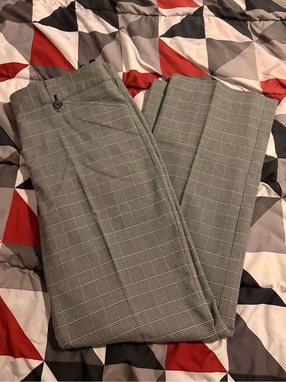 Jones New York Gray Windowpane Dress Pants